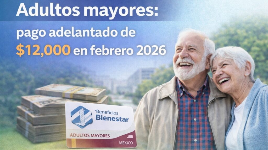 Adultos mayores: pago adelantado de $12,000 en febrero 2026