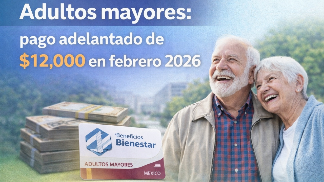 Adultos mayores: pago adelantado de $12,000 en febrero 2026