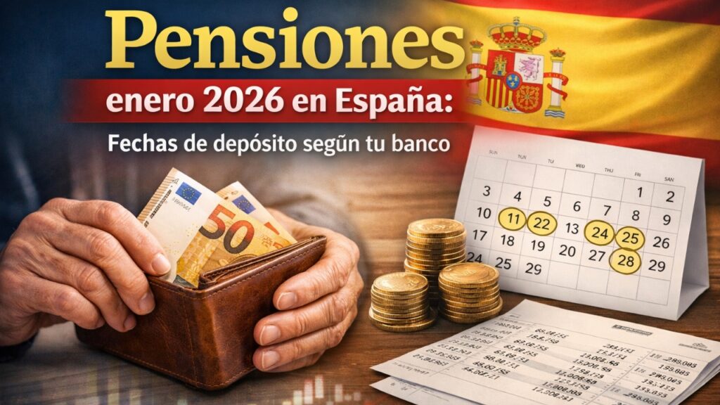 Pensiones enero 2026 en España: fechas de depósito según tu banco