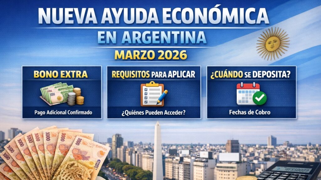 Nueva Ayuda Económica en Argentina Marzo 2026: bono extra, requisitos para aplicar y cuándo se deposita
