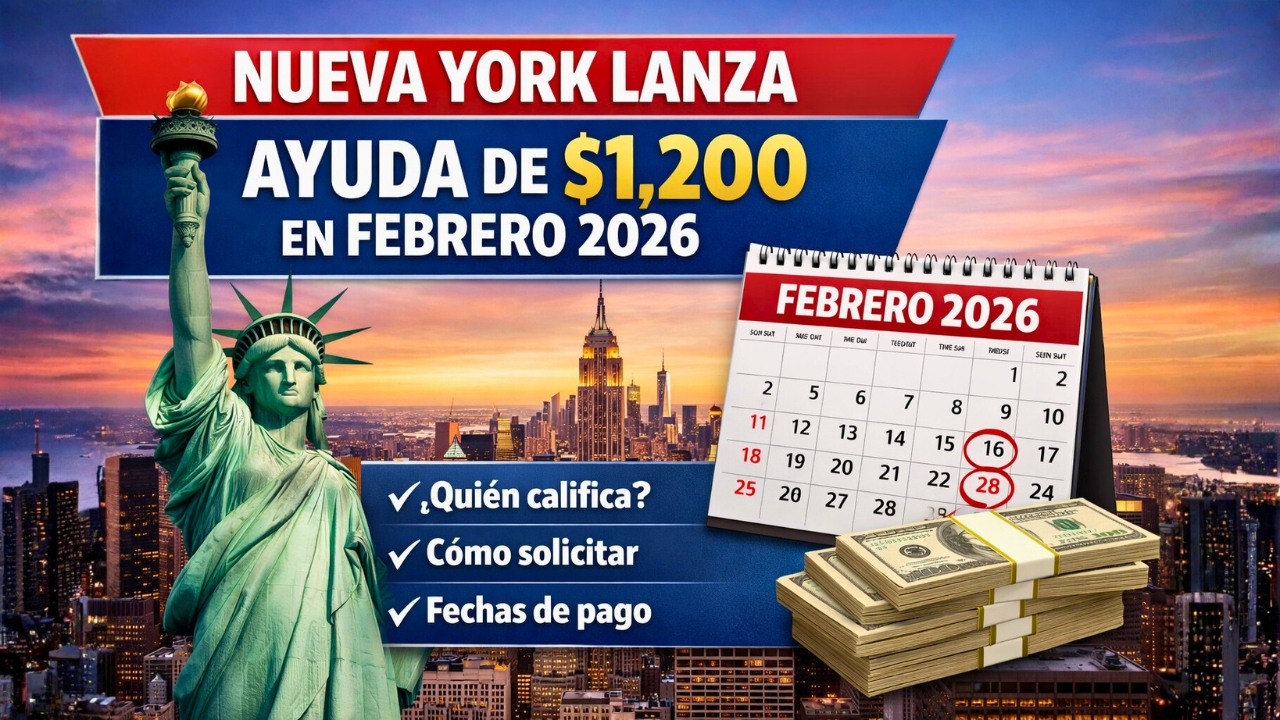 Nueva York lanza ayuda de $1,200 en febrero 2026: quién califica, cómo solicitar y fechas de pago