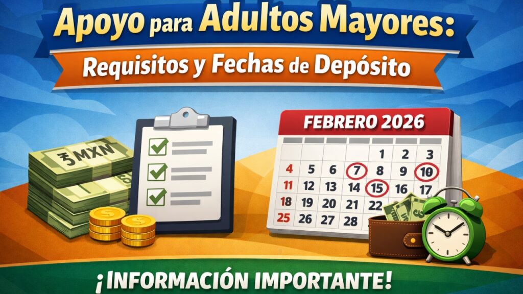 Apoyo para adultos mayores: requisitos y fechas de depósito febrero 2026