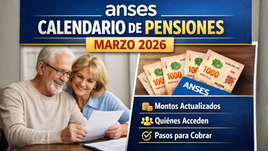 Calendario de pensiones ANSES marzo 2026: montos actualizados, quiénes acceden y pasos para cobrar