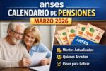 Calendario de pensiones ANSES marzo 2026: montos actualizados, quiénes acceden y pasos para cobrar