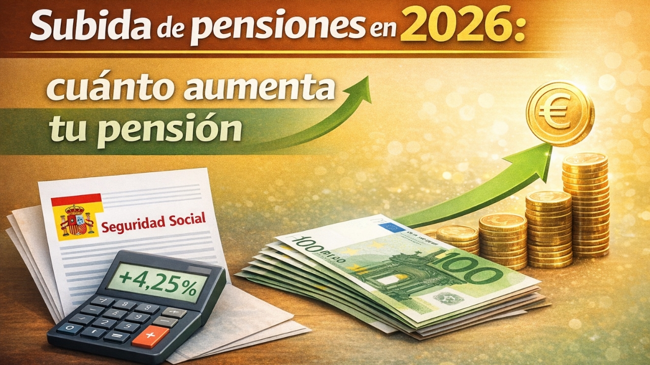 Subida de pensiones en enero de 2026: cuánto aumenta tu pensión